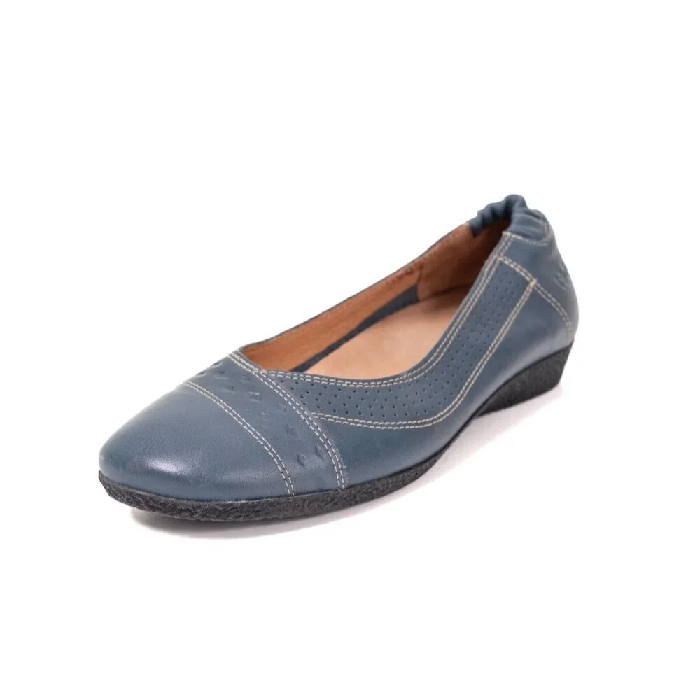 Taos Round Toe Flats Leather Upper Women's Shoes Sz EU 38 Us 7-7.5